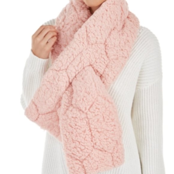 Inc Faux Sherpa Scarf Reversible Quilted  Cozy Winter Warm Soft - Picture 2 of 3